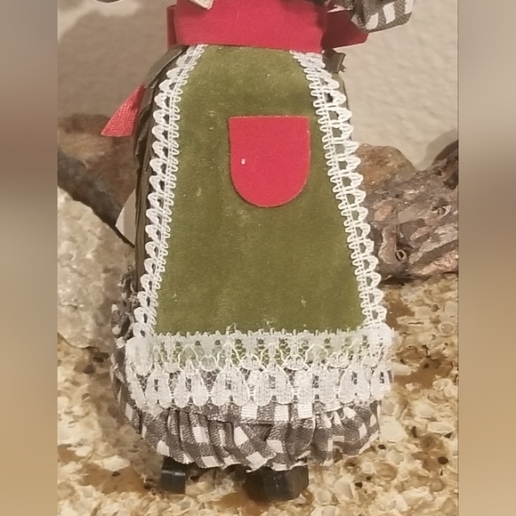 Vintage CORN HUSK DOLL with box of apples, Kurt Adler Doll - Picture 6 of 12